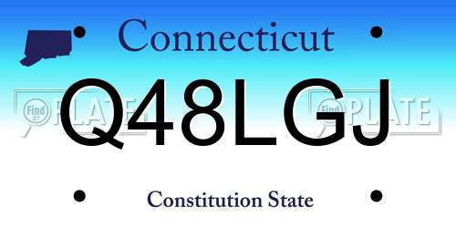 Q48LGJ Connecticut License Plate