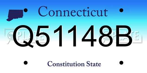 Q51148B Connecticut License Plate