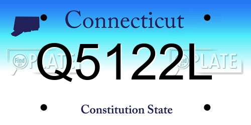 Q5122L Connecticut License Plate