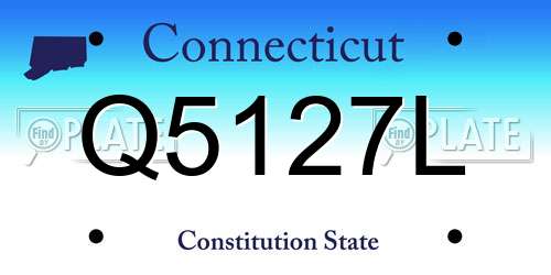 Q5127L Connecticut License Plate