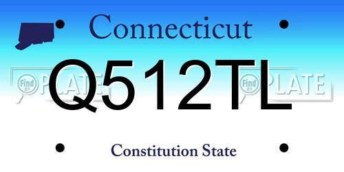 Q512TL Connecticut License Plate