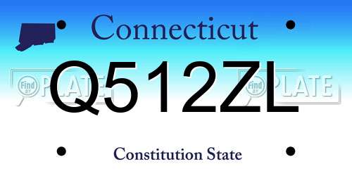 Q512ZL Connecticut License Plate
