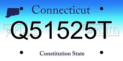 Q51525T Connecticut License Plate