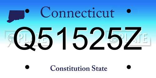 Q51525Z Connecticut License Plate