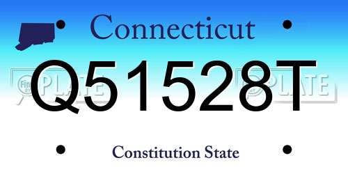 Q51528T Connecticut License Plate