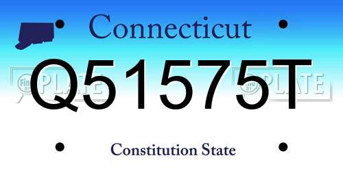 Q51575T Connecticut License Plate