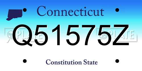 Q51575Z Connecticut License Plate