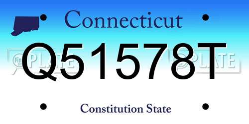 Q51578T Connecticut License Plate