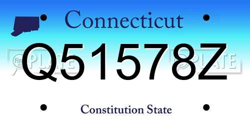 Q51578Z Connecticut License Plate