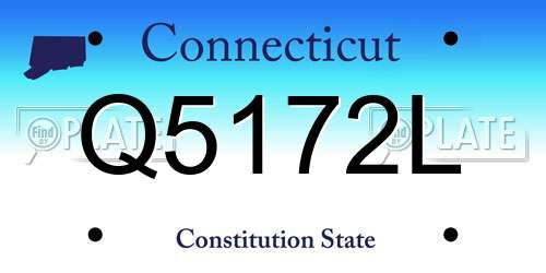 Q5172L Connecticut License Plate