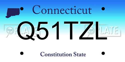 Q51TZL Connecticut License Plate