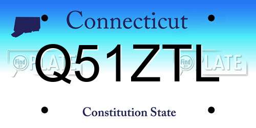 Q51ZTL Connecticut License Plate