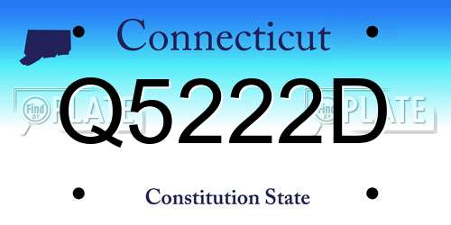 Q5222D Connecticut License Plate