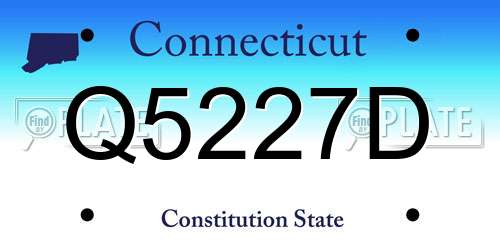 Q5227D Connecticut License Plate
