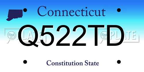 Q522TD Connecticut License Plate