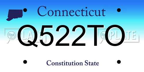 Q522TO Connecticut License Plate