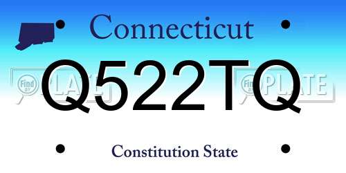 Q522TQ Connecticut License Plate