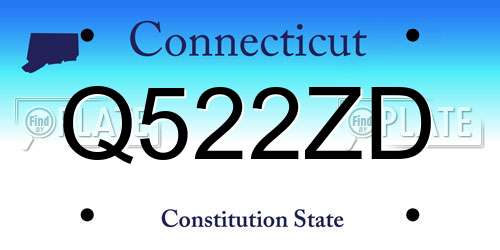 Q522ZD Connecticut License Plate