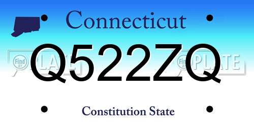 Q522ZQ Connecticut License Plate