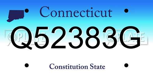 Q52383G Connecticut License Plate