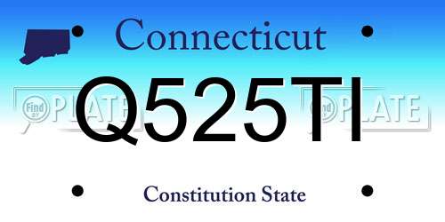 Q525TI Connecticut License Plate