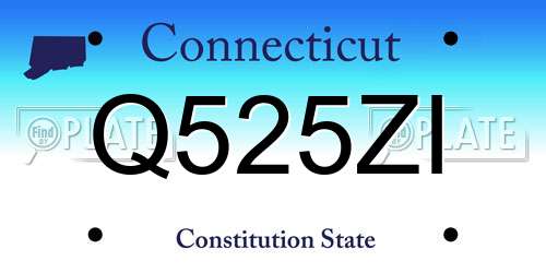 Q525ZI Connecticut License Plate