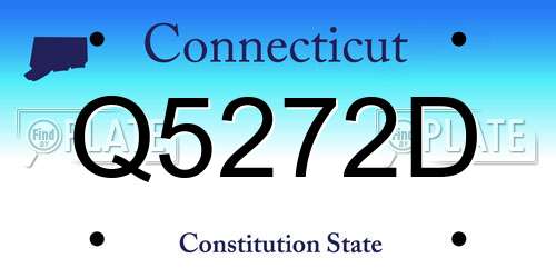 Q5272D Connecticut License Plate