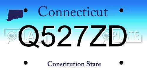 Q527ZD Connecticut License Plate