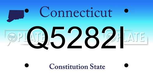 Q5282I Connecticut License Plate