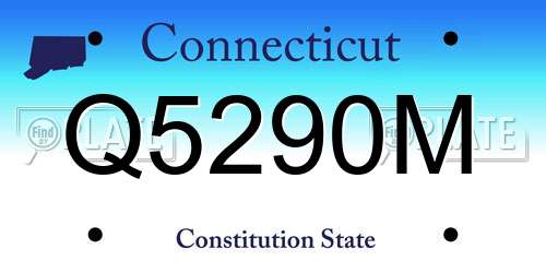 Q5290M Connecticut License Plate