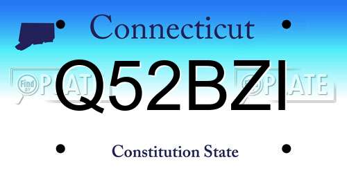 Q52BZI Connecticut License Plate