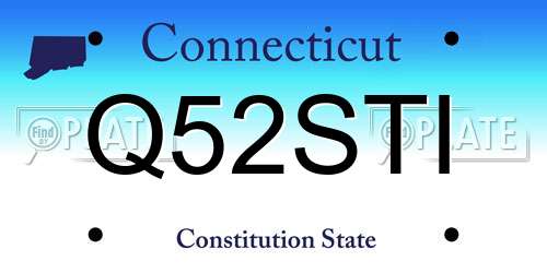 Q52STI Connecticut License Plate