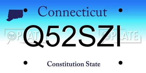 Q52SZI Connecticut License Plate