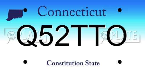 Q52TTO Connecticut License Plate