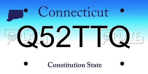 Q52TTQ Connecticut License Plate