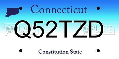 Q52TZD Connecticut License Plate