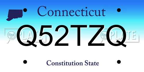 Q52TZQ Connecticut License Plate