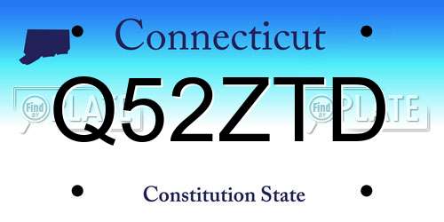 Q52ZTD Connecticut License Plate