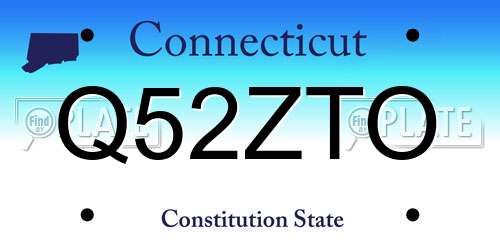 Q52ZTO Connecticut License Plate