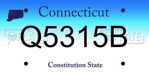 Q5315B Connecticut License Plate