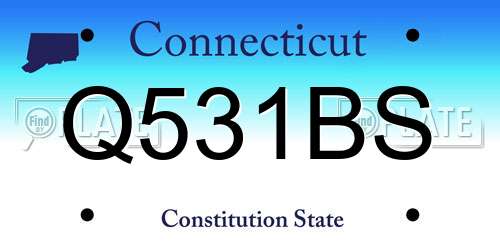 Q531BS Connecticut License Plate