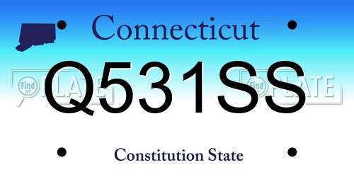 Q531SS Connecticut License Plate