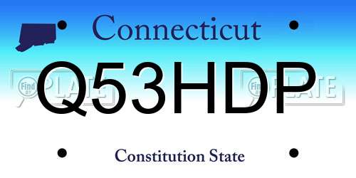 Q53HDP Connecticut License Plate