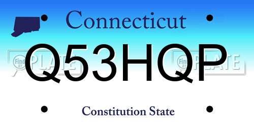 Q53HQP Connecticut License Plate