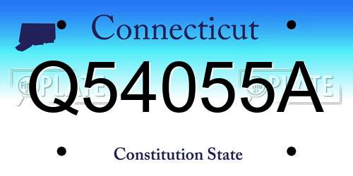 Q54055A Connecticut License Plate