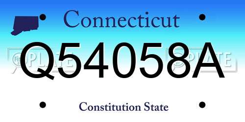 Q54058A Connecticut License Plate