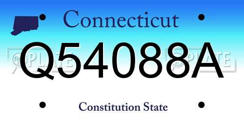 Q54088A Connecticut License Plate