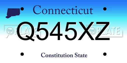Q545XZ Connecticut License Plate