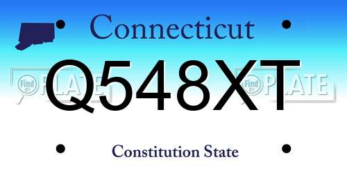 Q548XT Connecticut License Plate