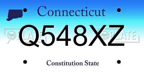 Q548XZ Connecticut License Plate
